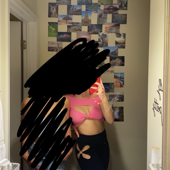 Pink Ribbed Women's Going Out Top - Picture 2 of 2